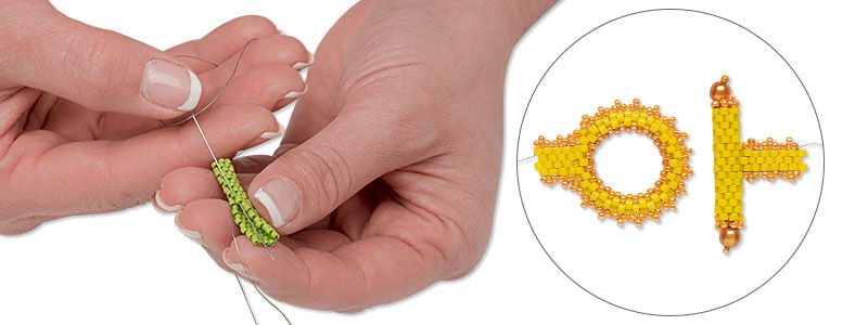 Seed beaded toggle clasp